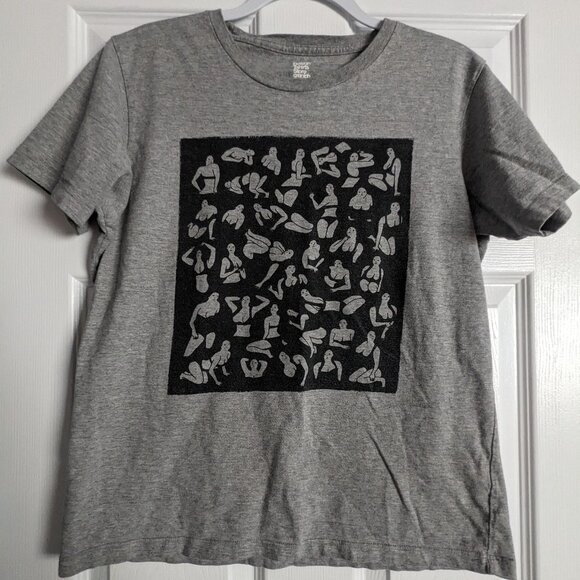 Graniph Womens Short Sleeve Graphic T-Shirt Gray - Picture 1 of 7